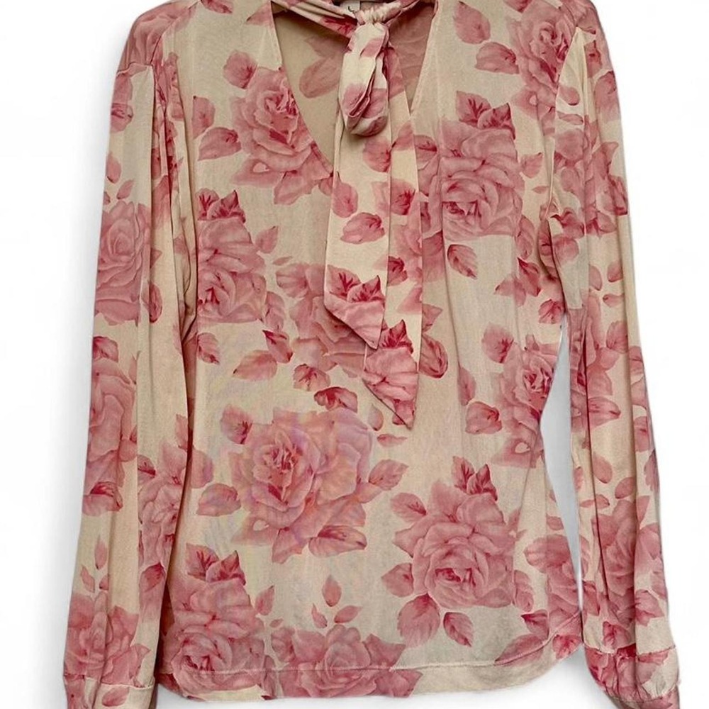 Banana Republic floral silk blouse